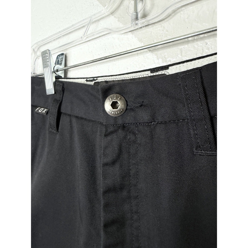 Fox Racing Youth Essex Shorts Boys 26 Black Chino Skate BMX Moto 8" Inseam - Picture 5 of 12